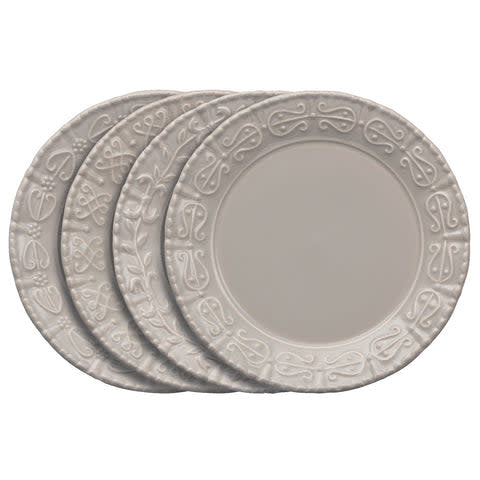 Skyros Historia Milan Salad/Dessert Plate Set (4), Greystone