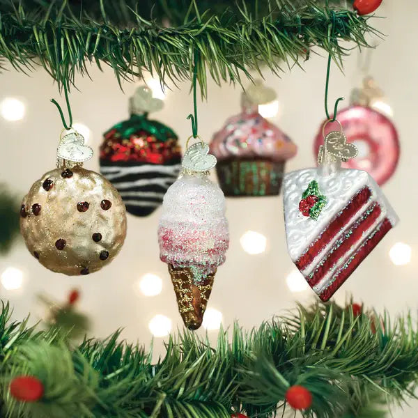 Old World Mini Dessert Set of Six Ornaments