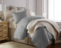 Amity Home Lia Rayon Velvet Duvet Cover, Limestone, Queen
