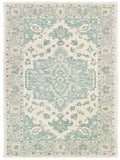 LR Home Modern Traditions Turquoise Gray Wool Rug 5x7'9"
