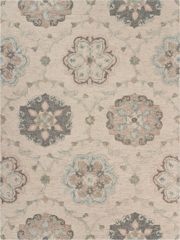 LR Home Victorian Rug, Ivory, 5x7