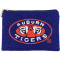 Auburn Tigers Zipper top Beaded Crossbody Bag