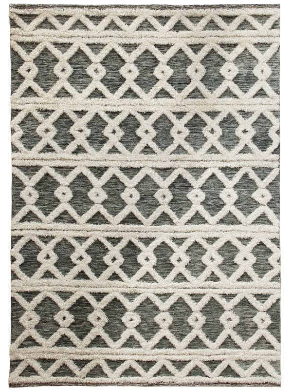 LR Home Bella Rose Gray/White Rug Wool 5x7'