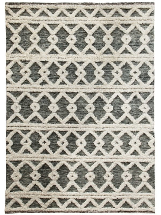 LR Home Bella Rose Gray/White Rug Wool 5x7'