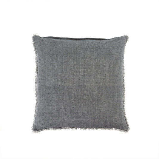 Indaba Lina Linen Throw Pillow, Steel Gray, 24x24