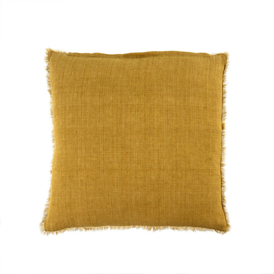 Indaba Lina Linen Throw Pillow, Honey, 24x24