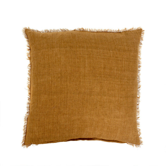 Indaba Lina Linen Throw Pillow, Gold, 24x24