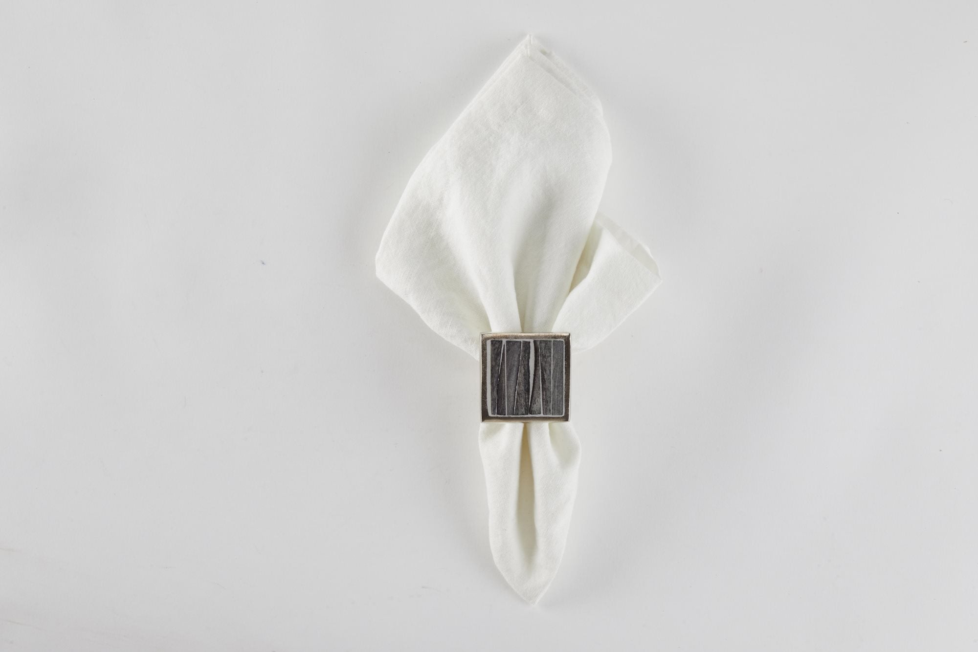 Square Bone Slate Napkin Ring