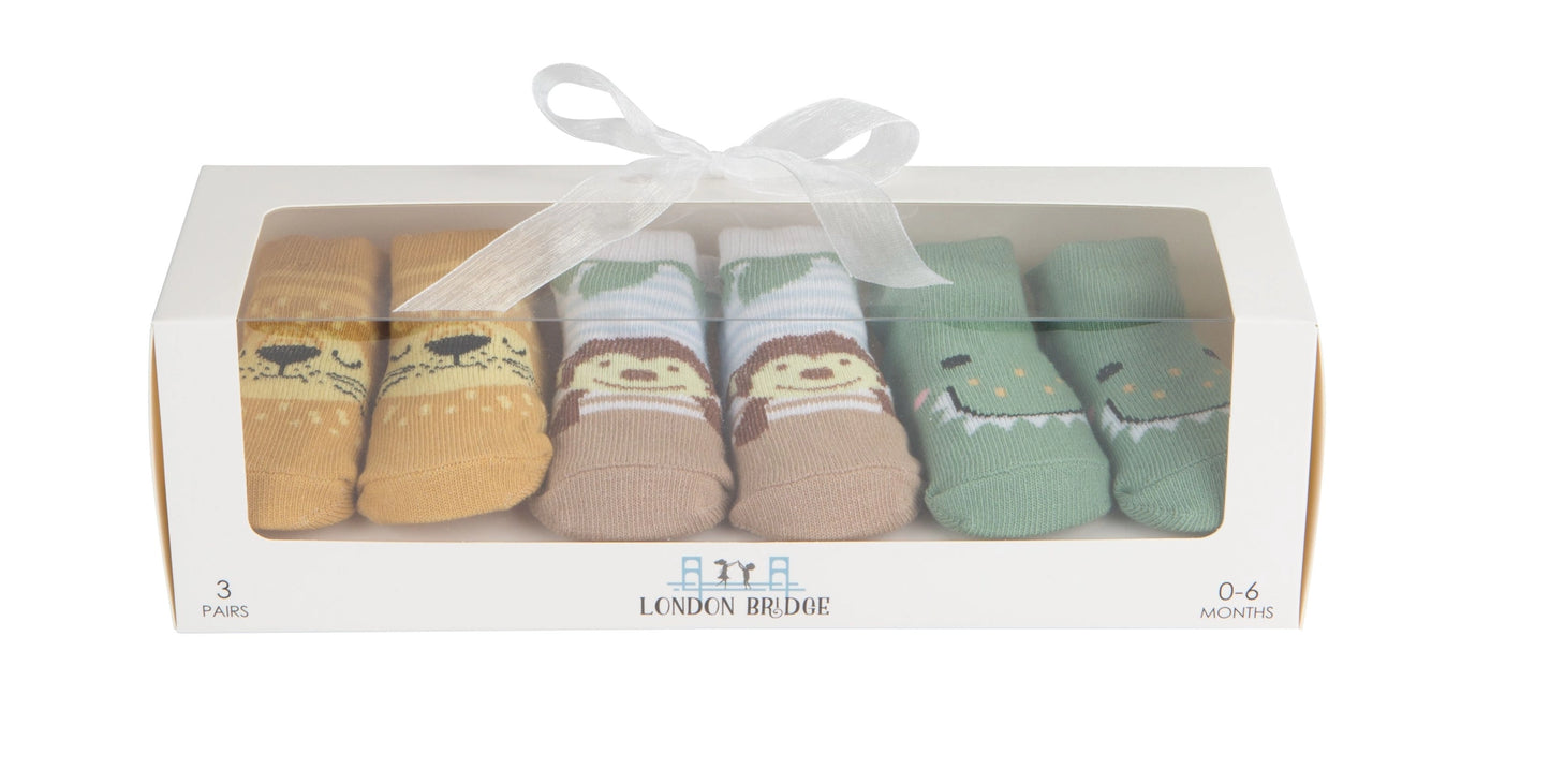 Safari Animal Sock Gift Set