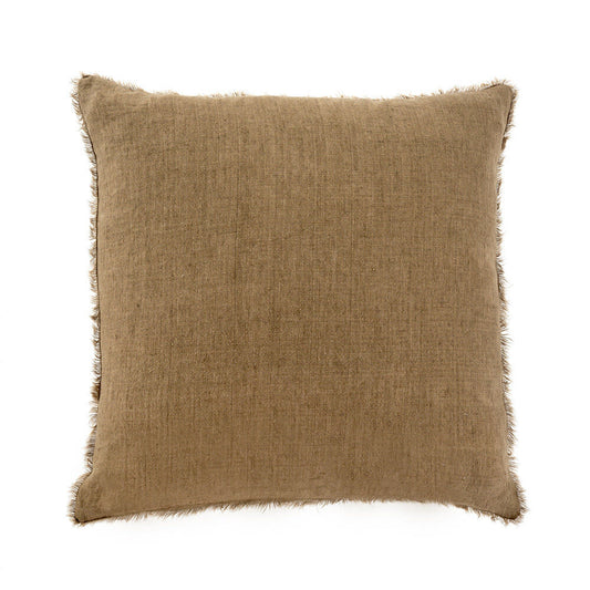 Indaba Lina Linen Throw Pillow, Hazelnut, 24x24