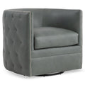 Bernhardt Palazzo Swivel Blue Leather Chair