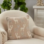 Saro Beaded & Embroidered Multiple Reindeer Pillow 18"