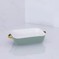 Beatriz Ball Ceramic Small Baker with Gold Handles, Sage