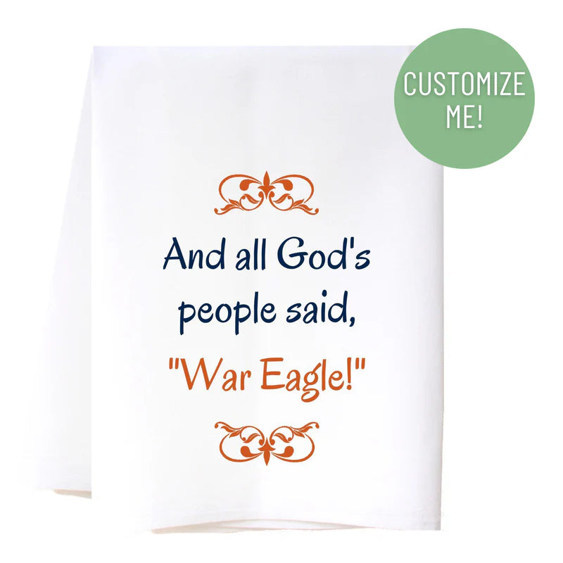 All God's People War Eagle Tea Towel
