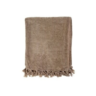 Indaba Chenille Throw Beige Ultra Soft
