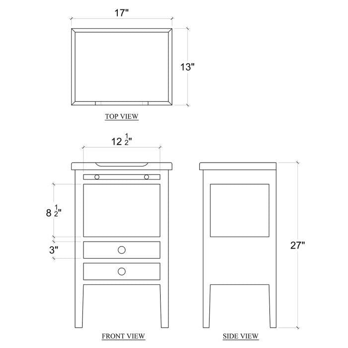 Bramble Eton 2 Drawer Side Table Yellow