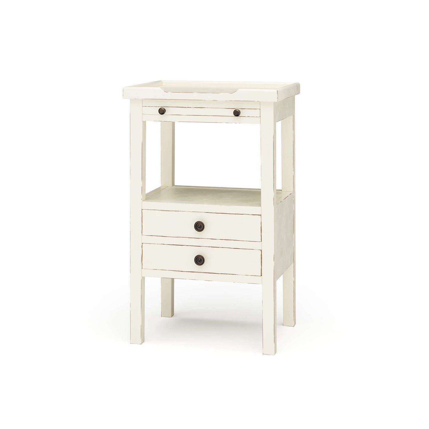 Bramble Eton 2 Drawer Side Table w/Pull Out Shelf 17w x 13d x 27h
