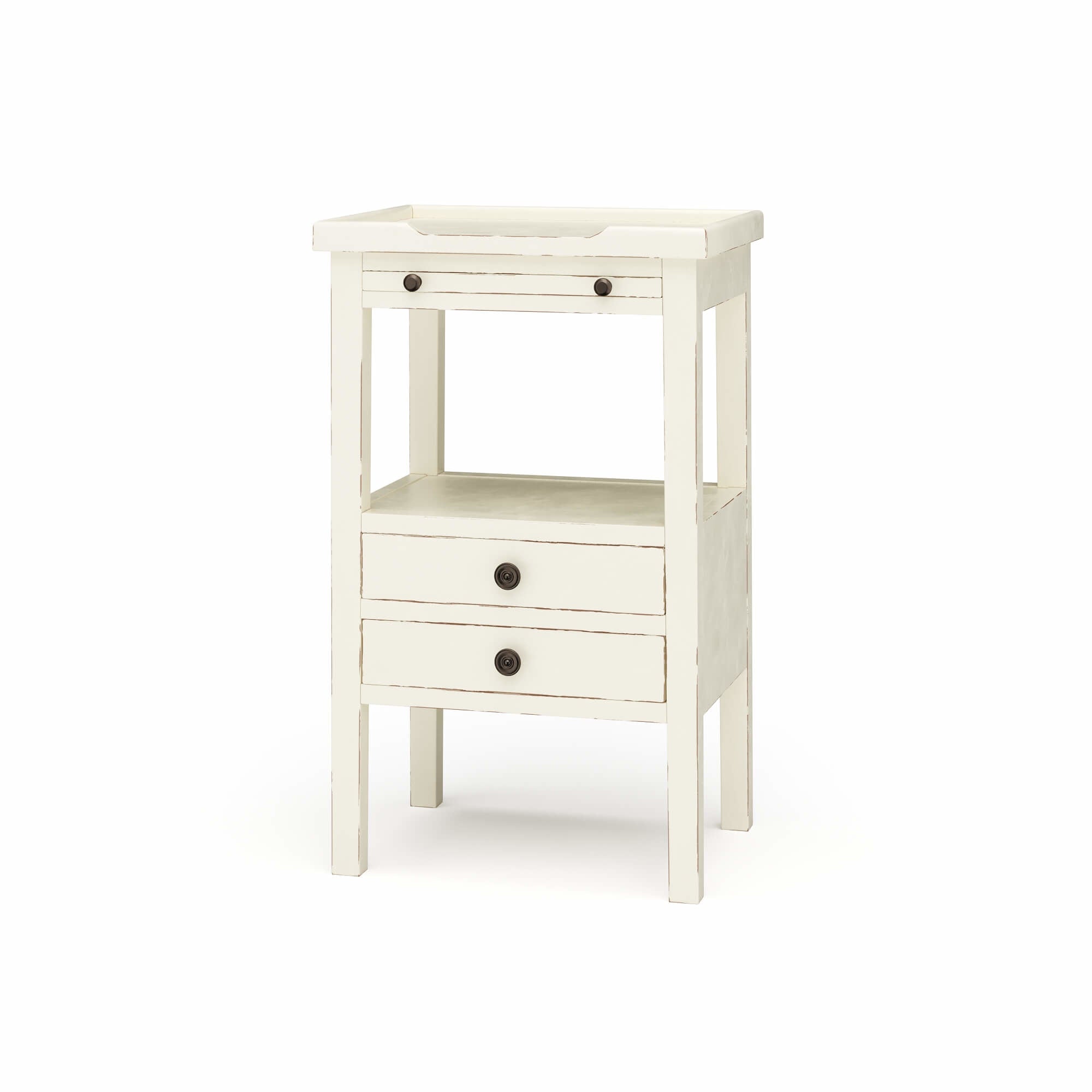 Bramble Eton 2 Drawer Side Table w/Pull Out Shelf 17w x 13d x 27h