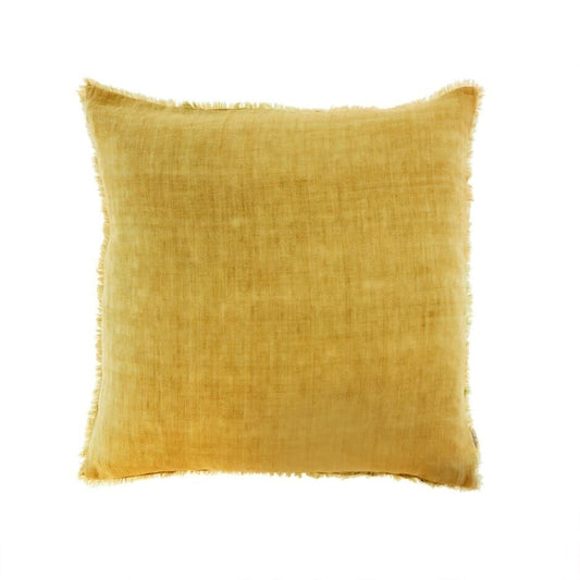 Indaba Lina Linen Throw Pillow, Chamomile, 24x24