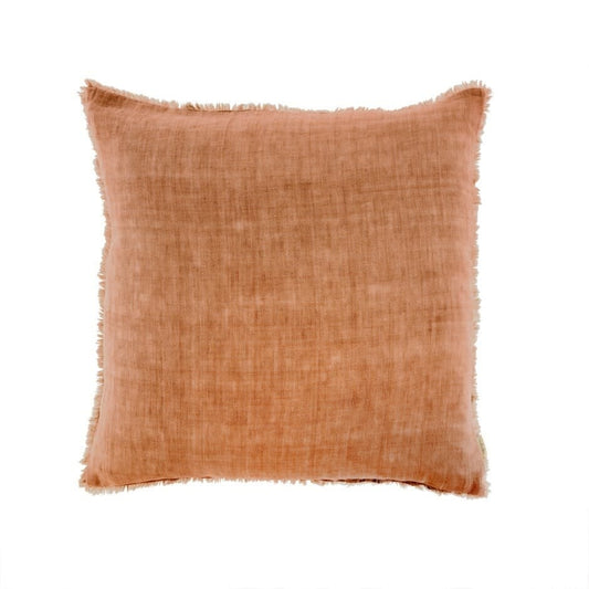 Indaba Lina Linen Throw Pillow, Melon, 24x24
