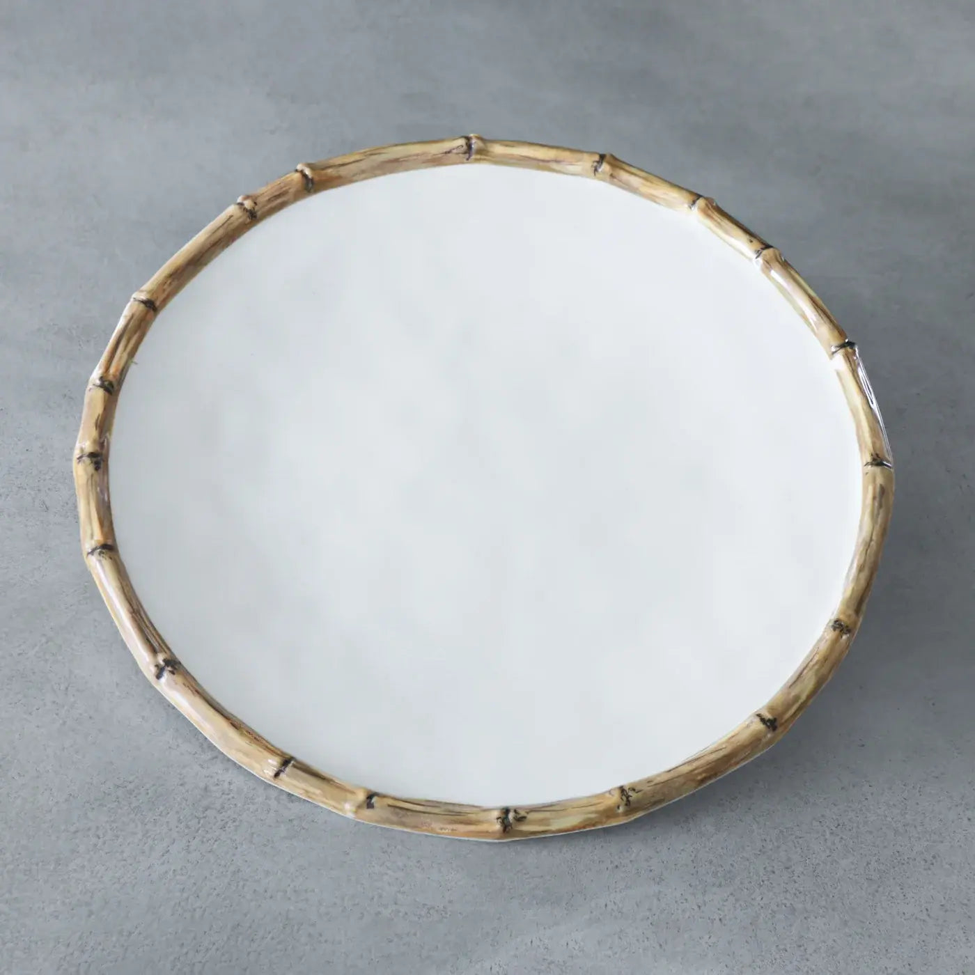 Beatriz Ball VIDA Bamboo 11" Dinner Plate, Set of Four, White and Natural