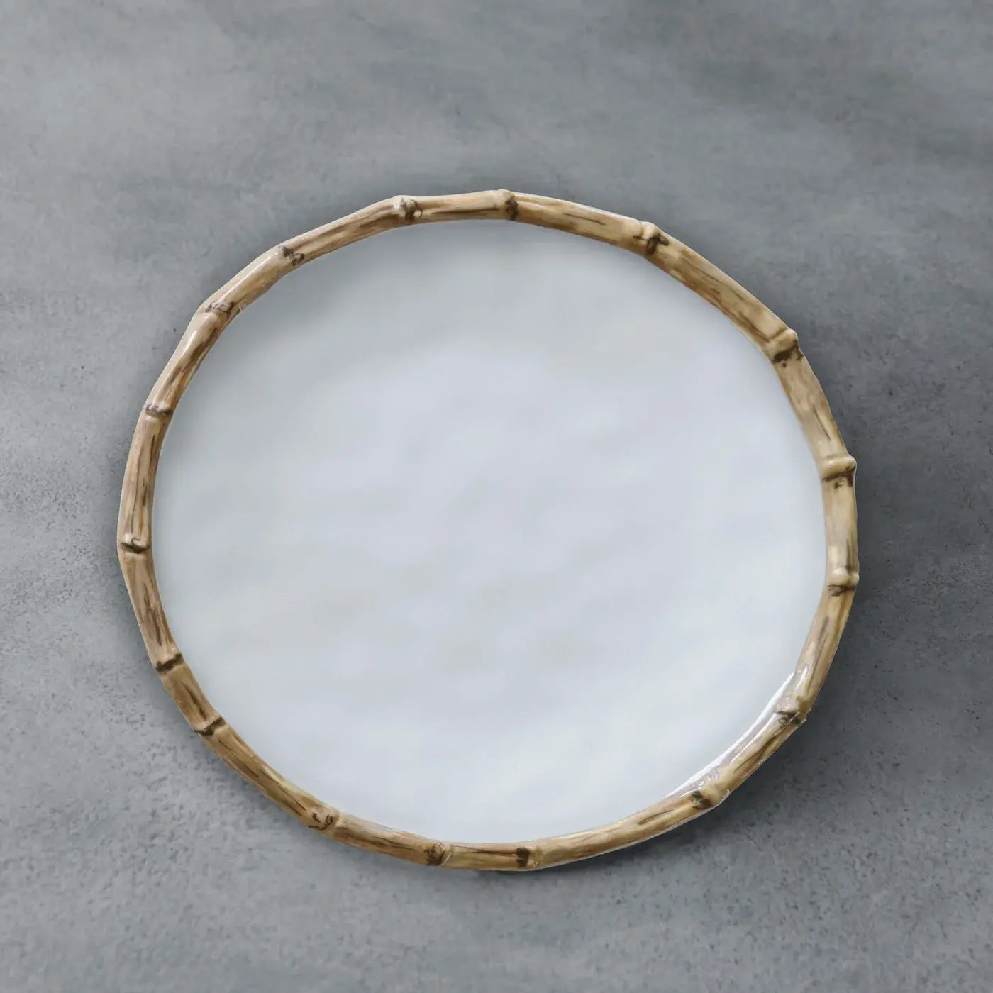 Beatriz Ball VIDA Bamboo 9" Salad Plate, Set of Four, White and Natural