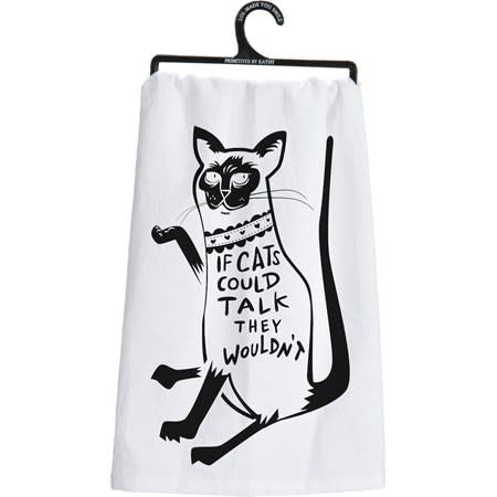 Primitives by Kathy "If cats could talk they wouldn’t" Tea Towels