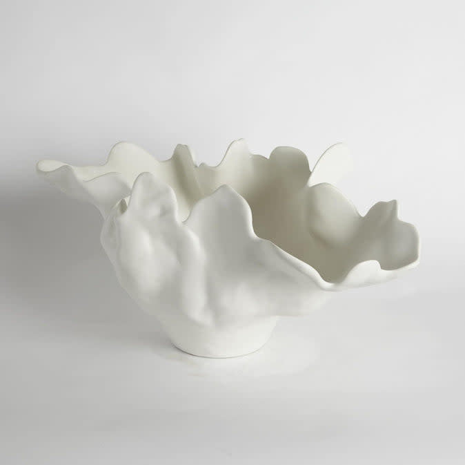 Global Views Meteor Bowl, Ivory, medium