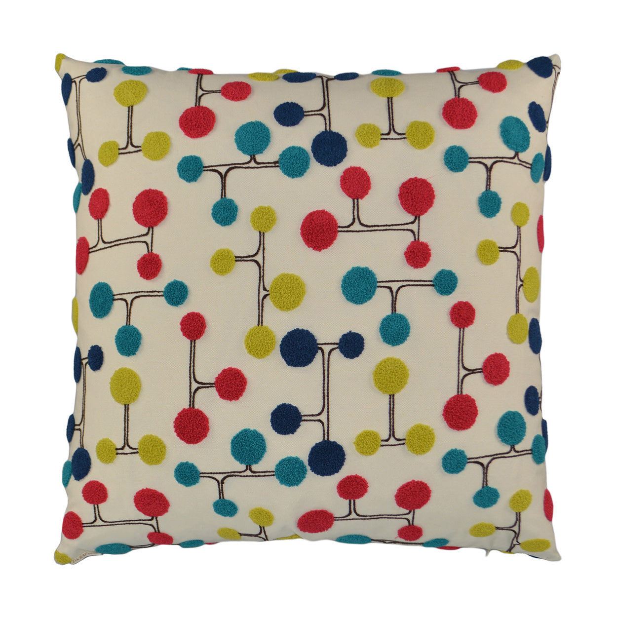 Astro Square Throw Pillow, Multi Color Dots, 20x20