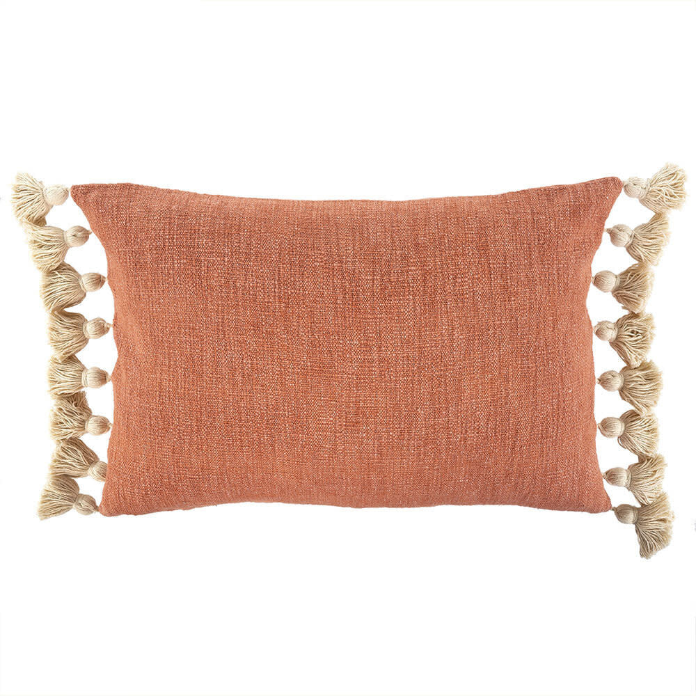 Indaba Bora Tassel Pillow, Coral, 16X24