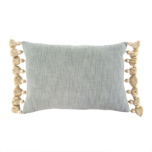 Indaba Bora Tassel Pillow, Duck egg, 16X24