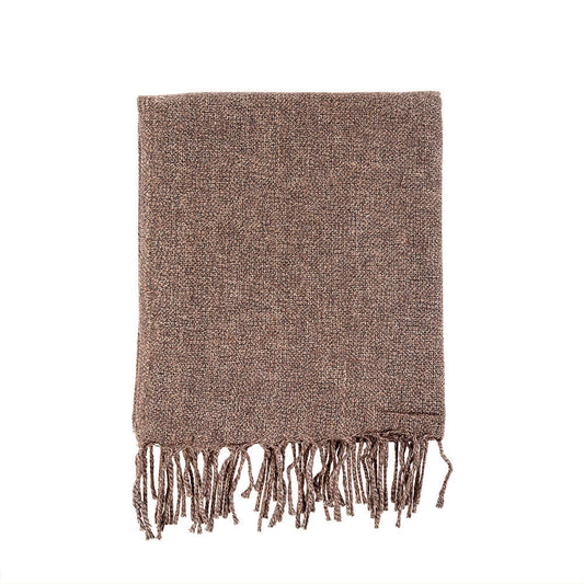 Indaba Adair Wool Blend Throw, Rose/Grey