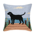 Lab on Dock Hook Pillow