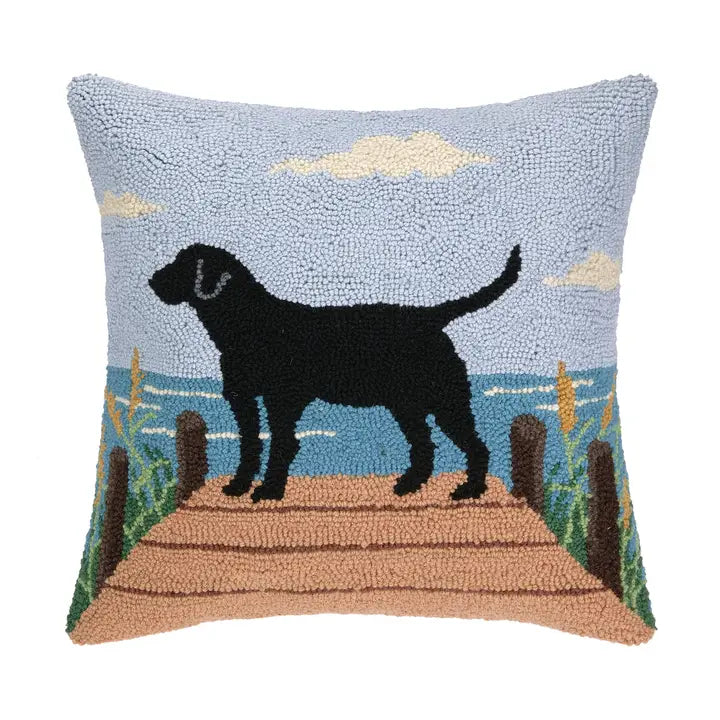 Lab on Dock Hook Pillow