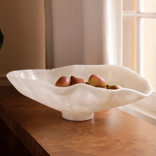Alabaster Large Oval Bowl