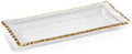 Zodax  Textured Rectangular Tray w/Jagged Gold Rim