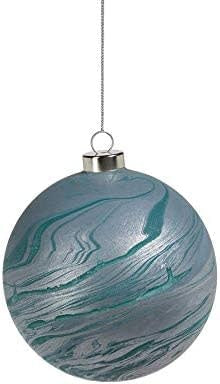 Zodax Water Color Glass Ornament Matt Blue Large