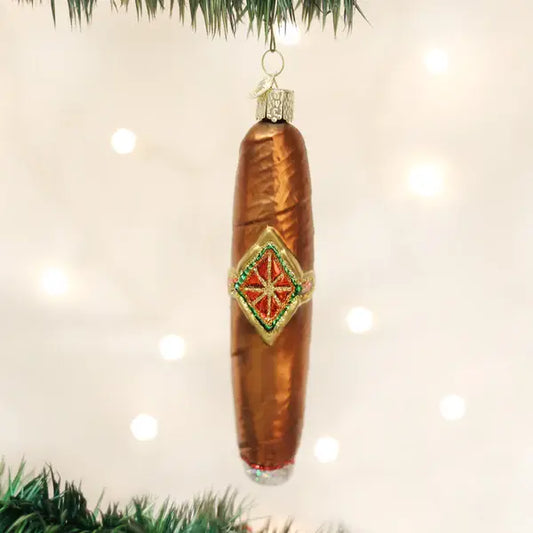 Old World Cigar Glass Ornament