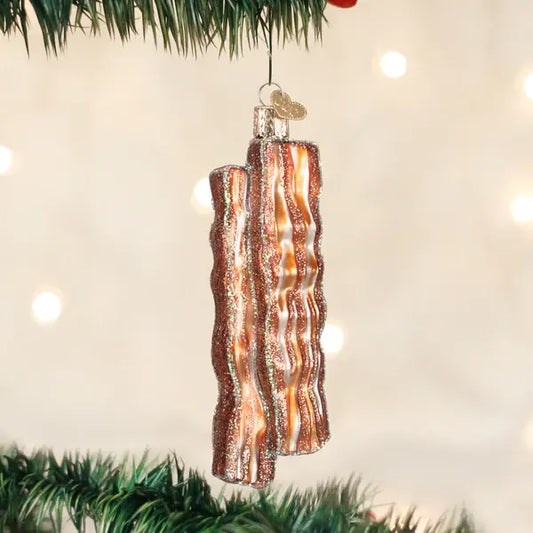 Old World Christmas Bacon Strips Glass Ornament