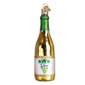 Old World White Wine Bottle Glass Ornament