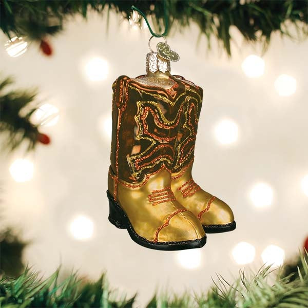 Old World Brown Pair of Cowboy Boots