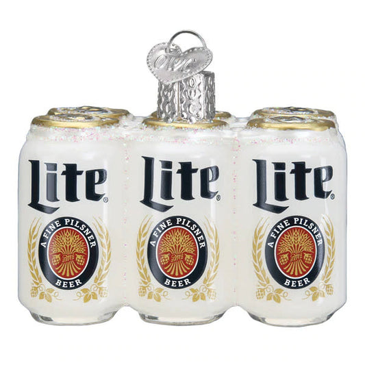 Old World Miller Lite Glass Ornament