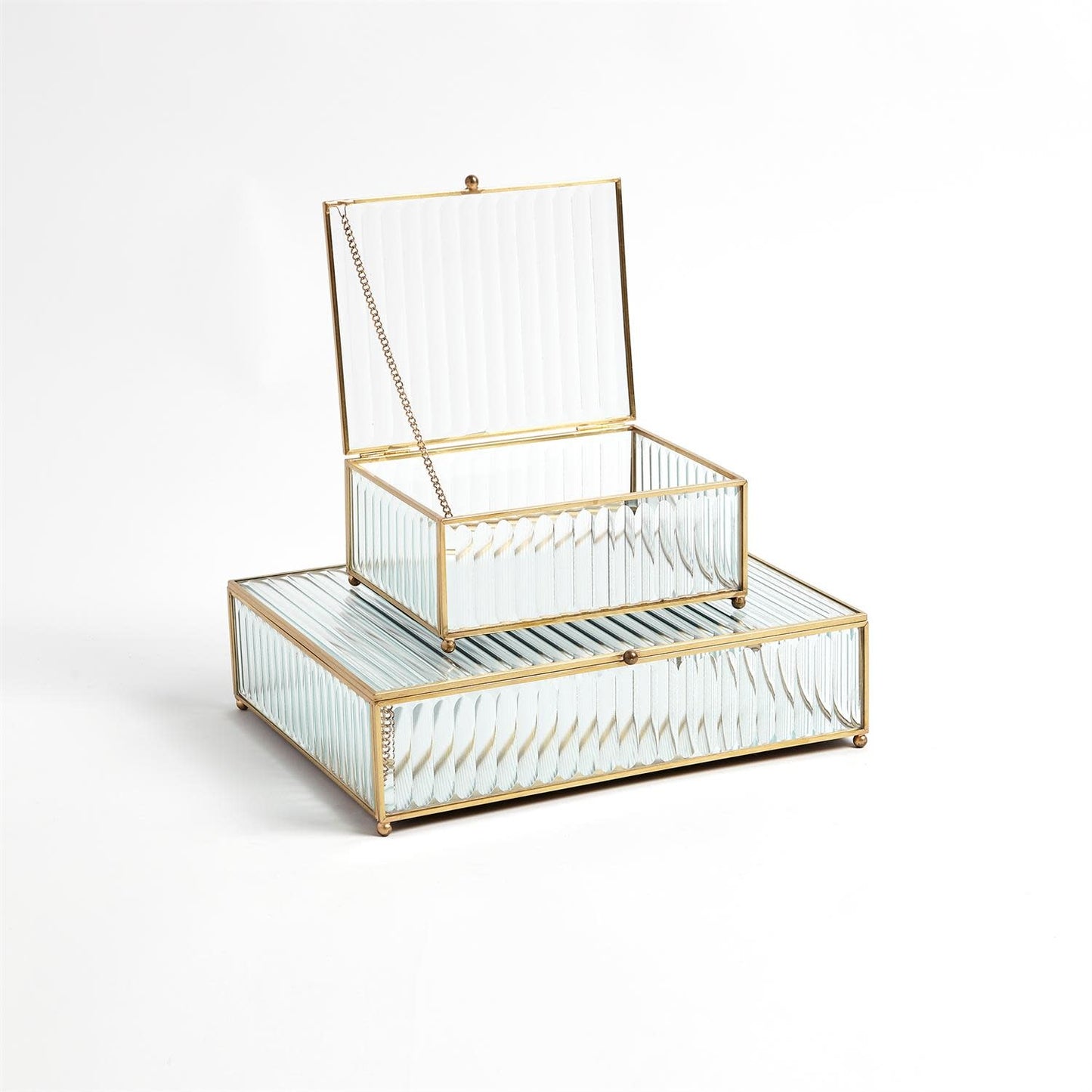 Global Views Reeded Glass Box Large
