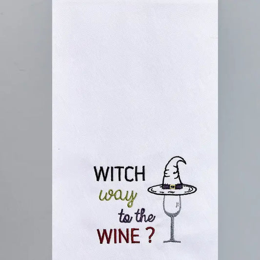 Witch way to the Wine Tea Towel