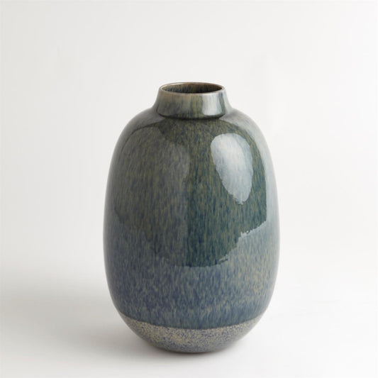 Global Views Tidal Vase Short Blue