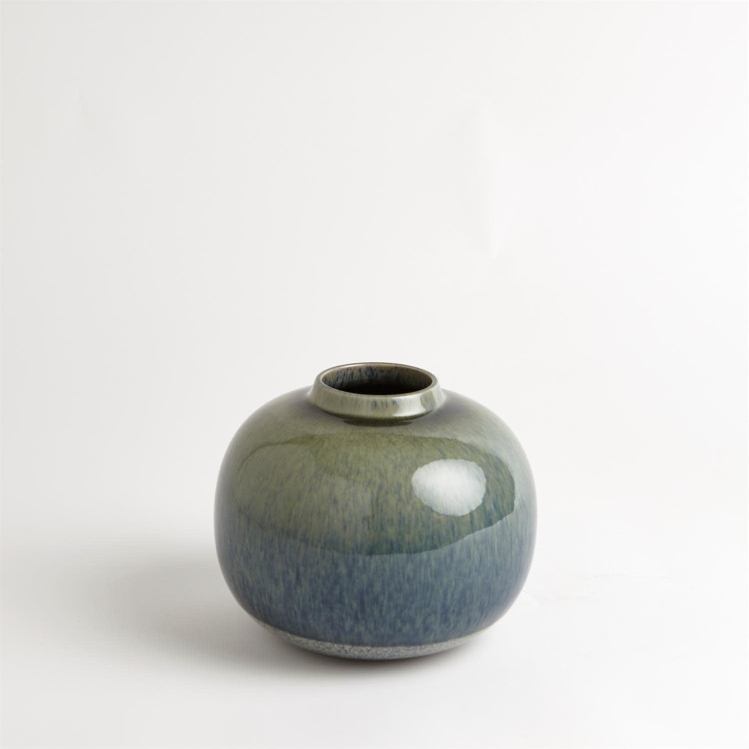Global Views Tidal Vase Ball Blue Small