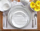 Skyros Azores Stripe Salad Plate, Greige Shimmer