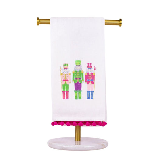 Candy Nutcracker Pom Pom Hand Towel