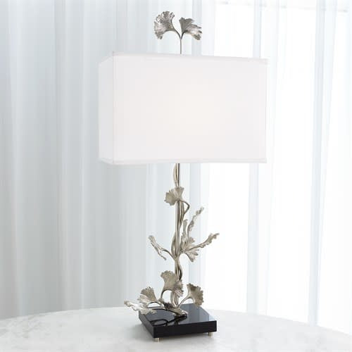 Global Views Ginkgo Table Lamp - Nickel