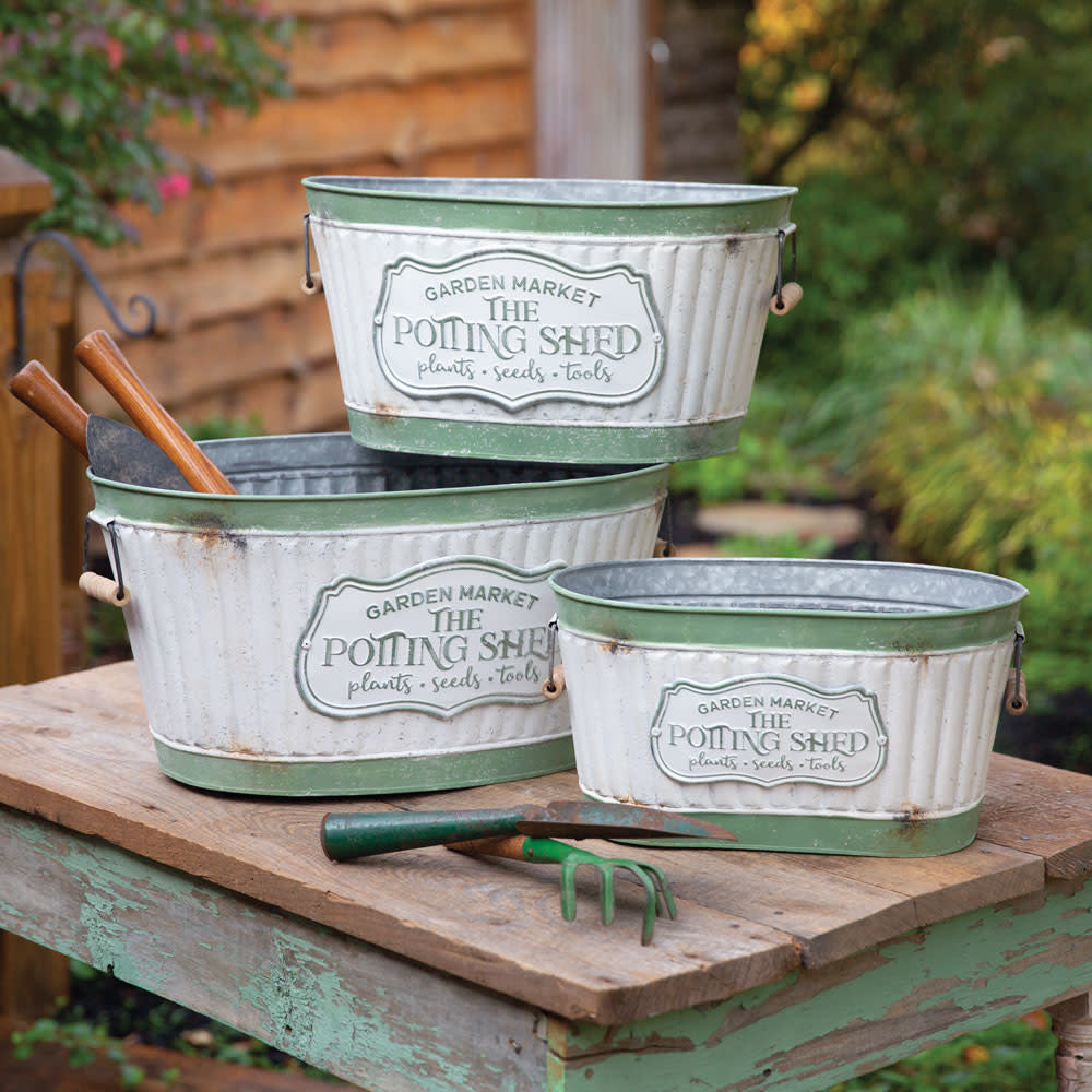CTW Home Potting Shed Rustic Tub, medium